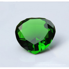 Diamant en verre de cristal vert de haute qualité pour l&#39;artisanat
